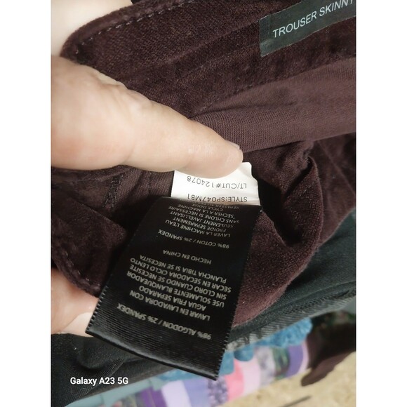 Kut from the Kloth Trouser Skinny Pants Womens Plum Purple Velvet Size 6 - Picture 7 of 7